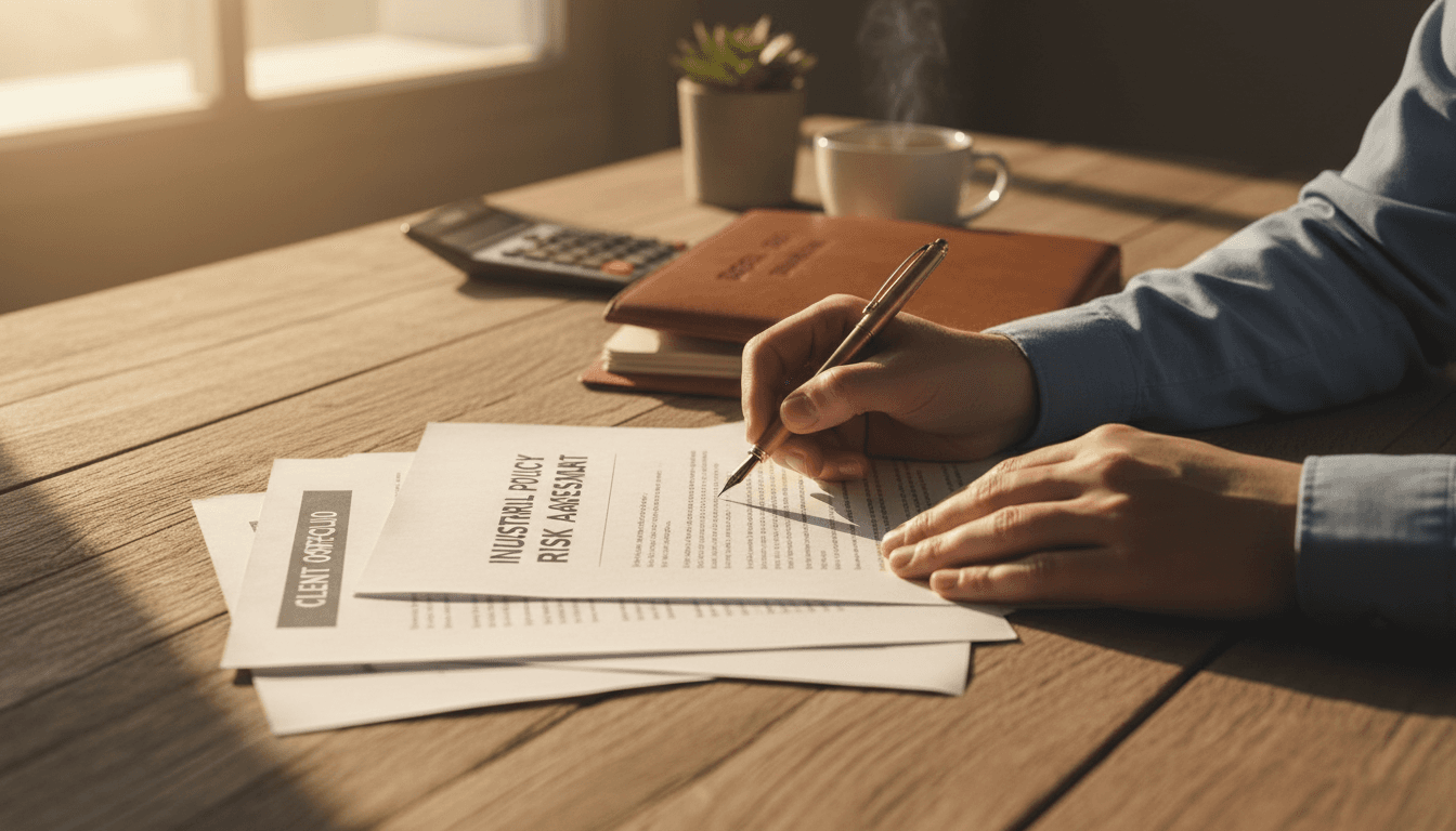 Versicherungsmakler bei der Beratung mit Dokumenten